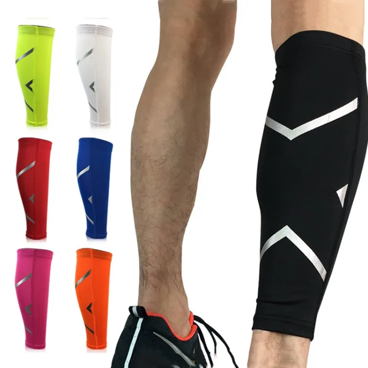 1 Pair Sports Breathable Compression Calf Sleeves Riding Running Protective Gear, Spec: L (Red)