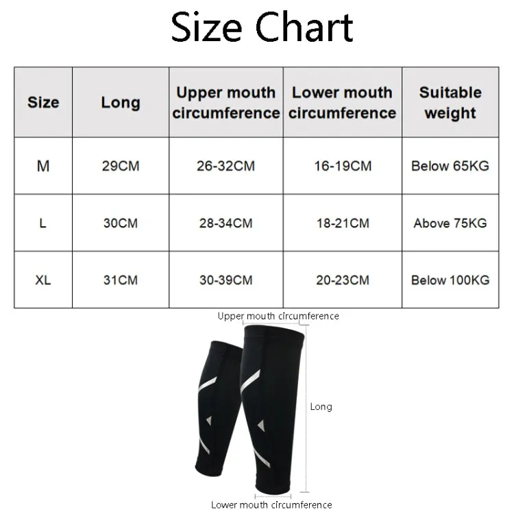 1 Pair Sports Breathable Compression Calf Sleeves Riding Running Protective Gear, Spec: L (Red)