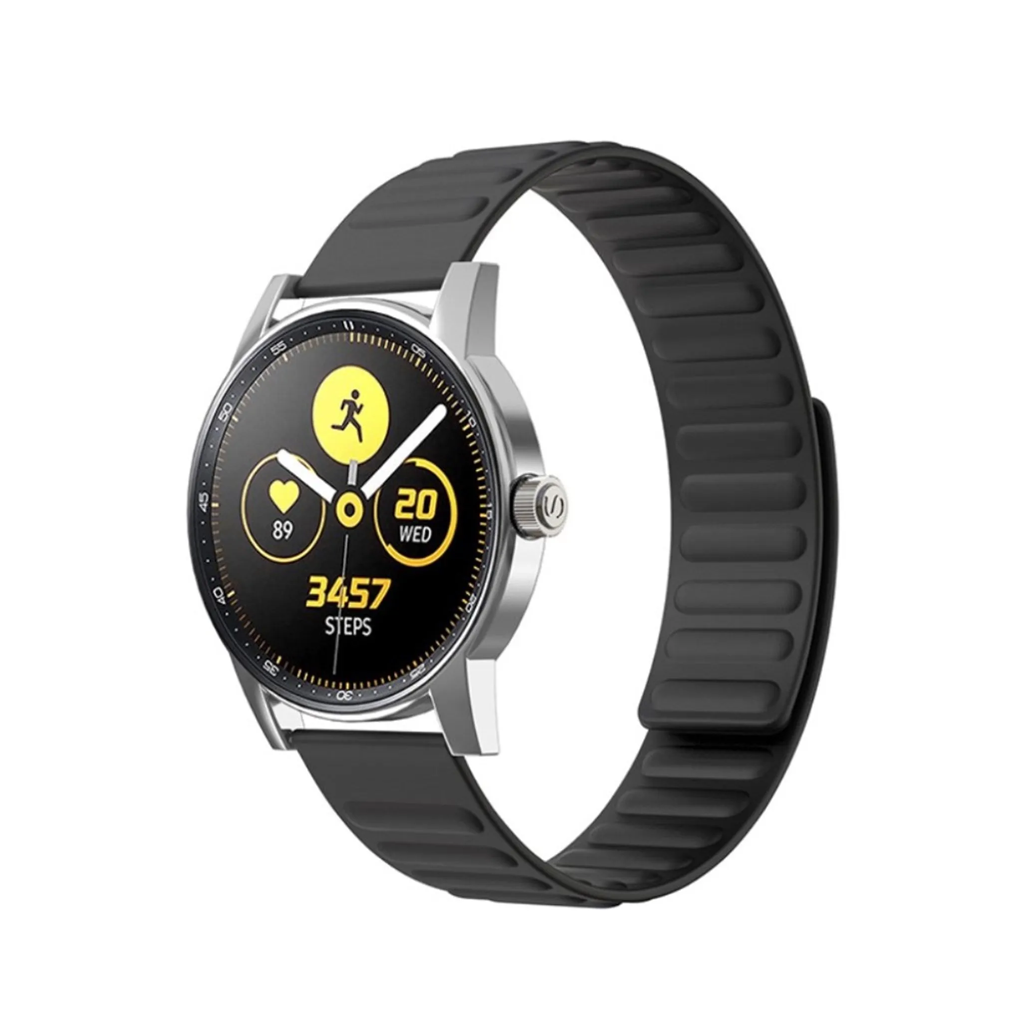22mm Universal flexible silicone watch strap - Black