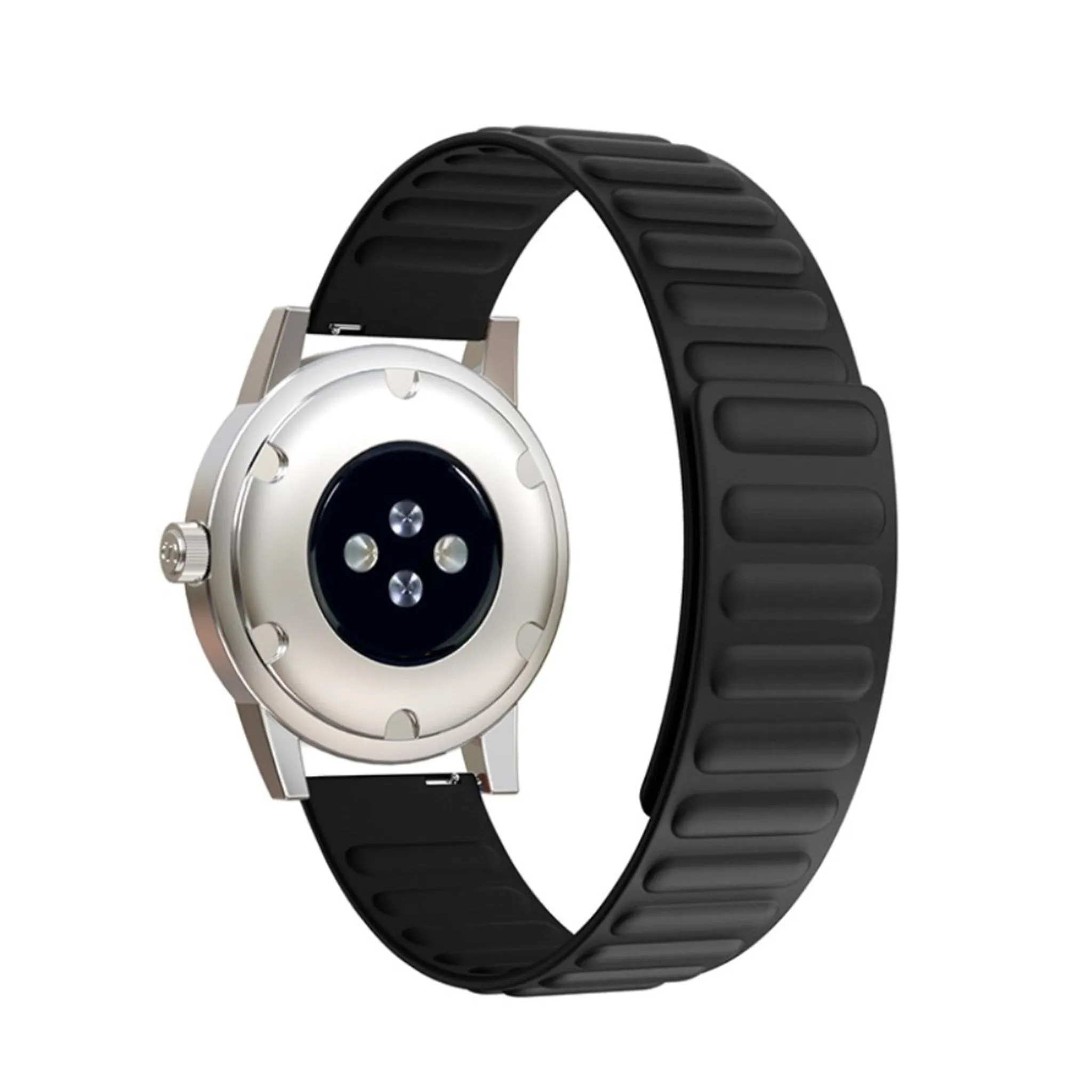 22mm Universal flexible silicone watch strap - Black