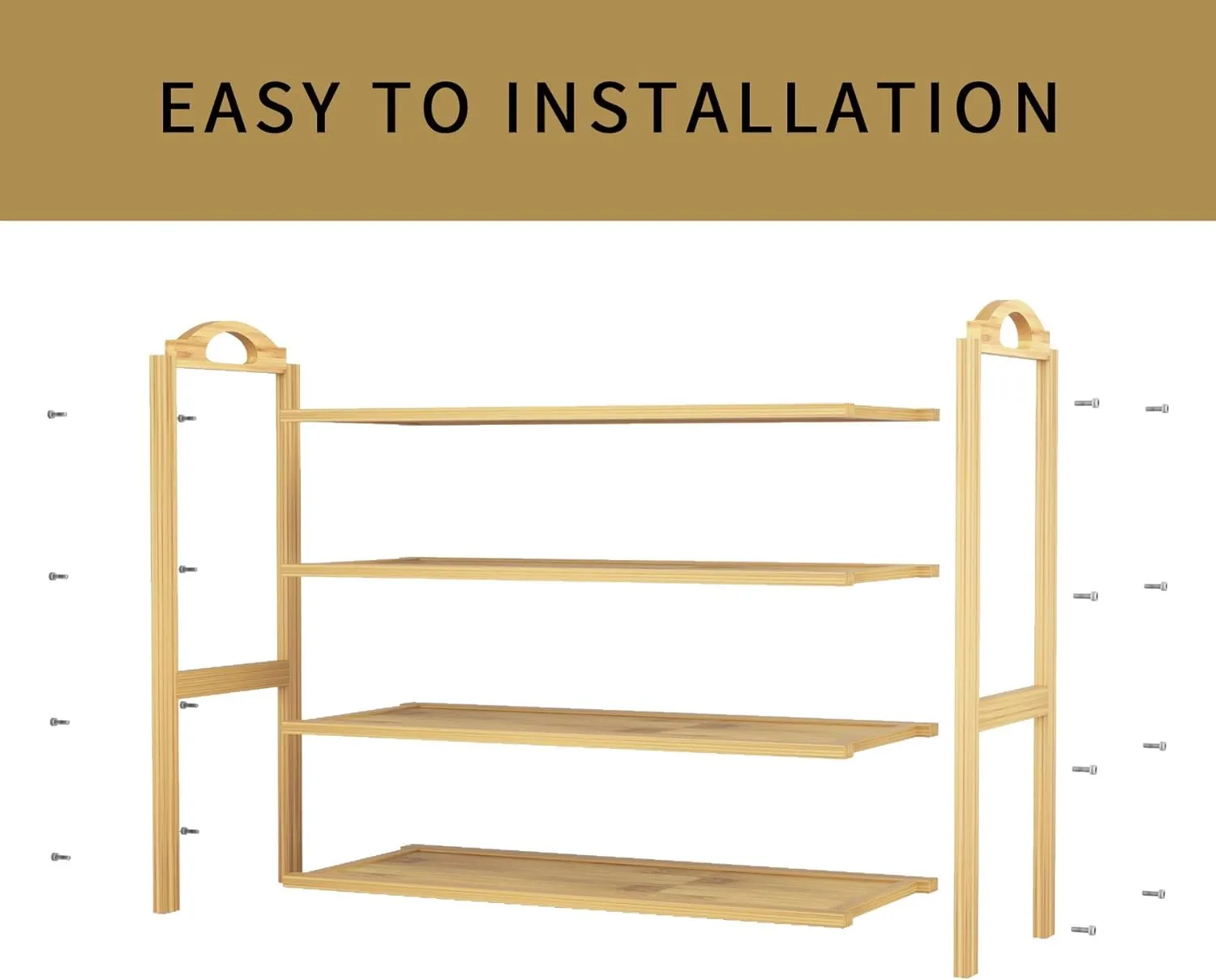 4-Tier Bamboo Shoe Rack Shoe Storage Organizer