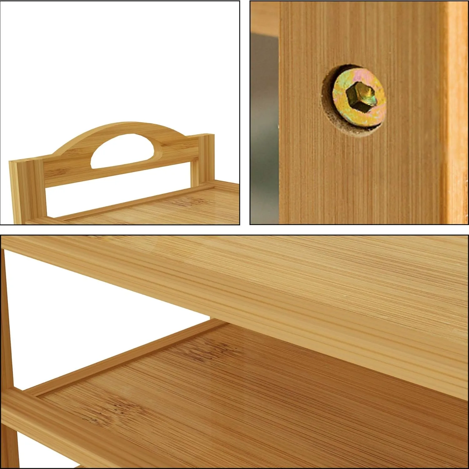 4-Tier Bamboo Shoe Rack Shoe Storage Organizer
