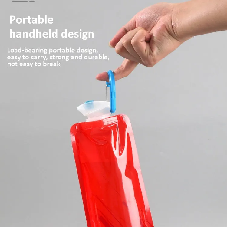 700ml Outdoor Sports Collapsible Kettle Leakproof Drinking Water Bag with Carabiner(Black)