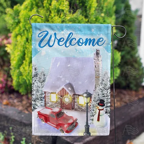 America Forever Winter Welcome Double Sided Garden Flag