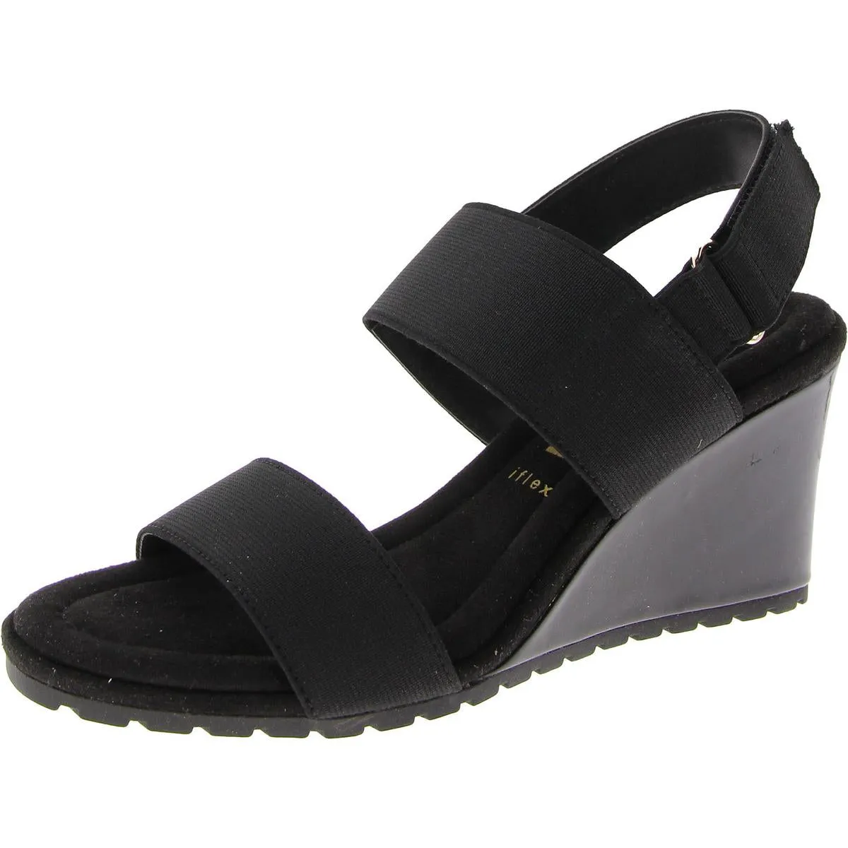 Anne Klein Womens Canvas Dressy Wedge Sandals