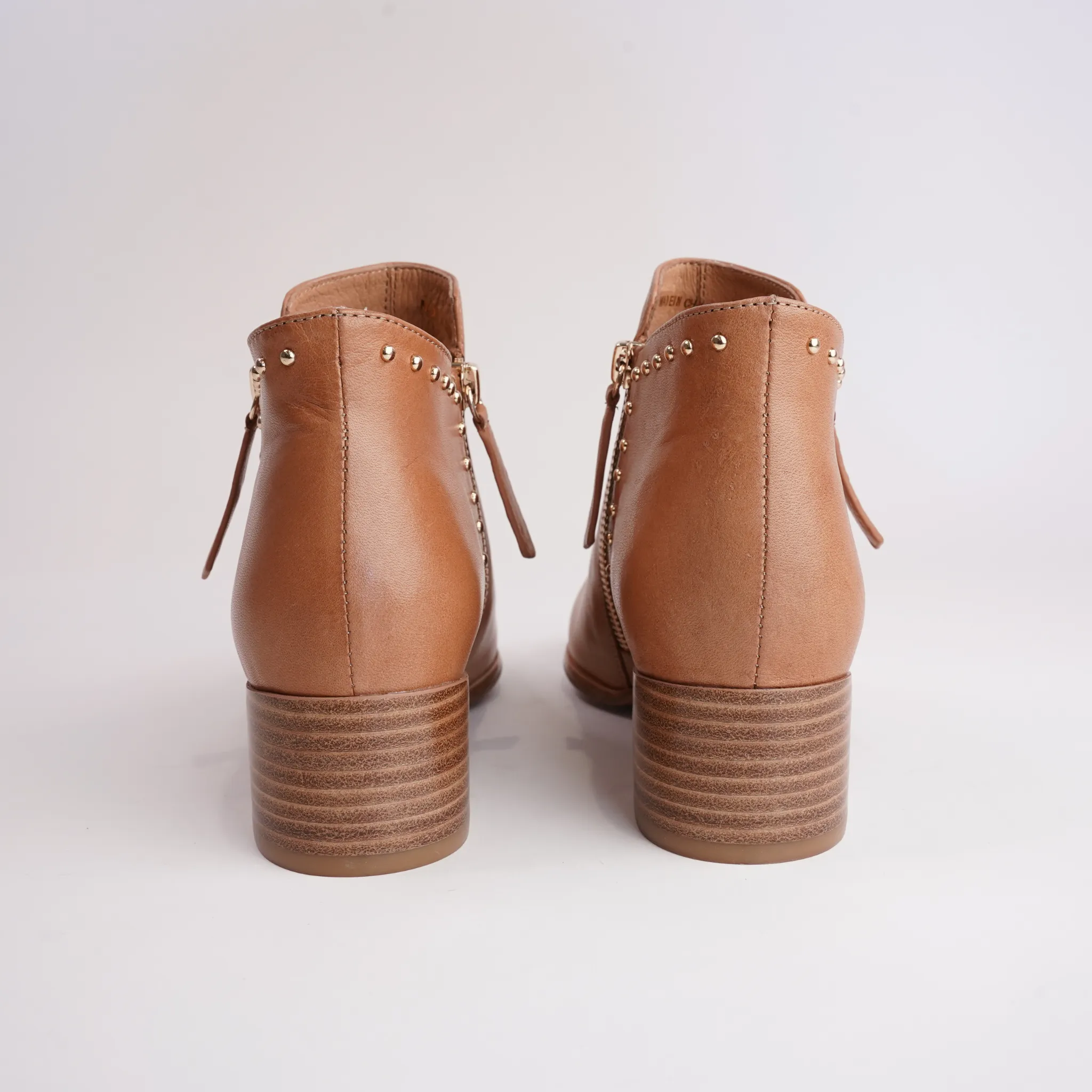 Anthea Brandy Leather Ankle Boots