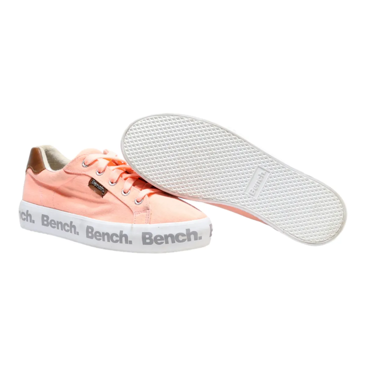 BENCH Platform Trainers Pink Canvas Womens UK 8.5