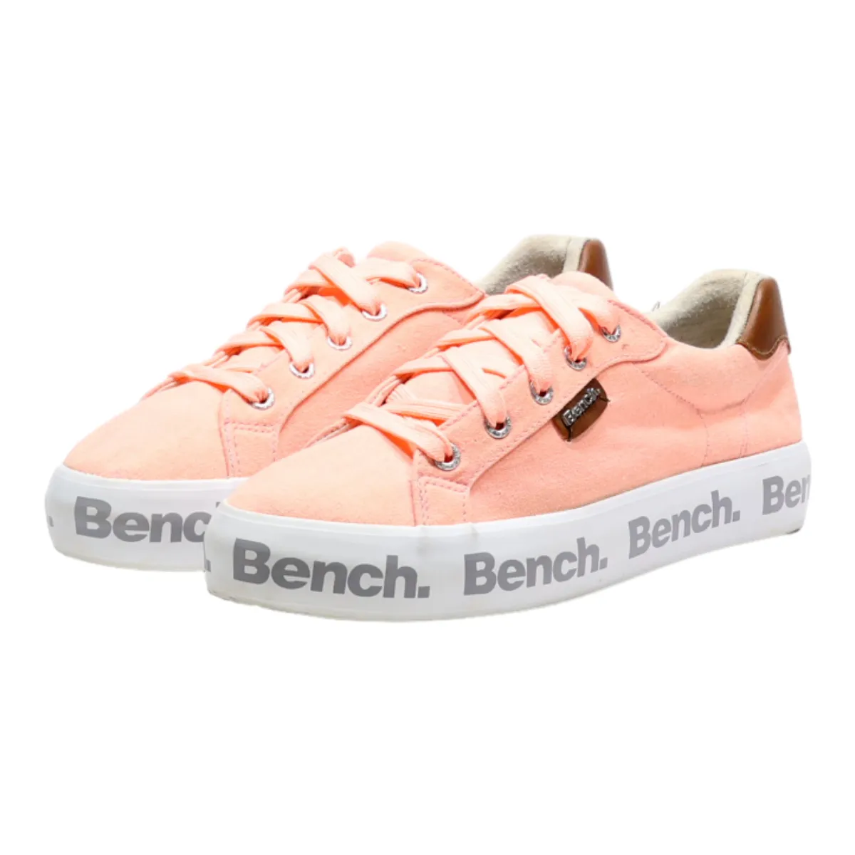 BENCH Platform Trainers Pink Canvas Womens UK 8.5