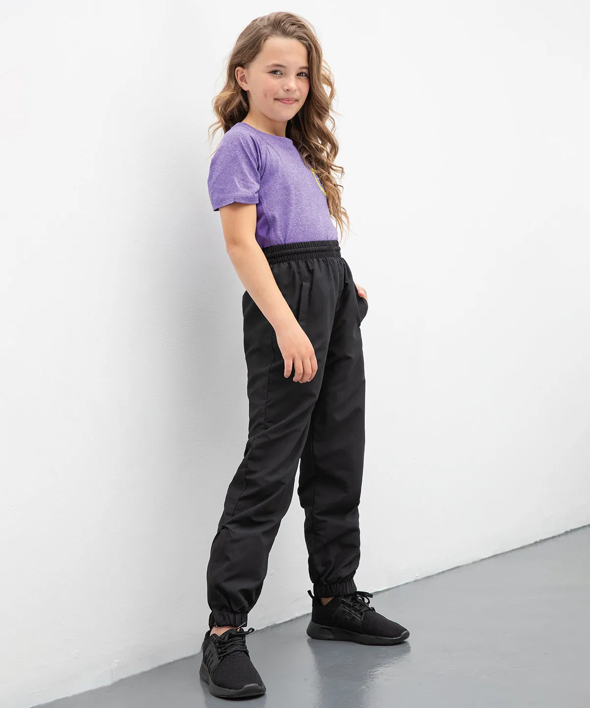 Black - Kids lined tracksuit bottoms