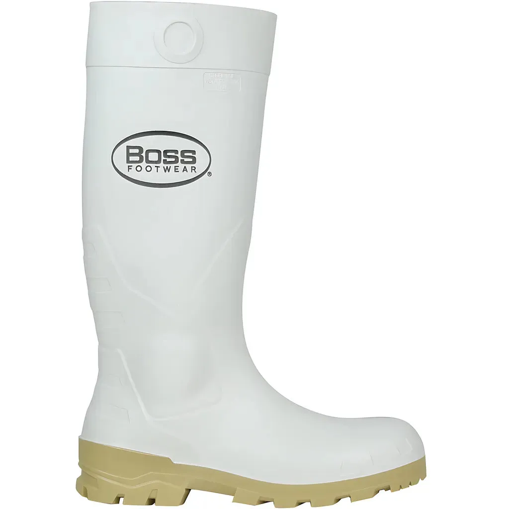 Boss 380-900/11 16" White PVC Plain Toe Boot