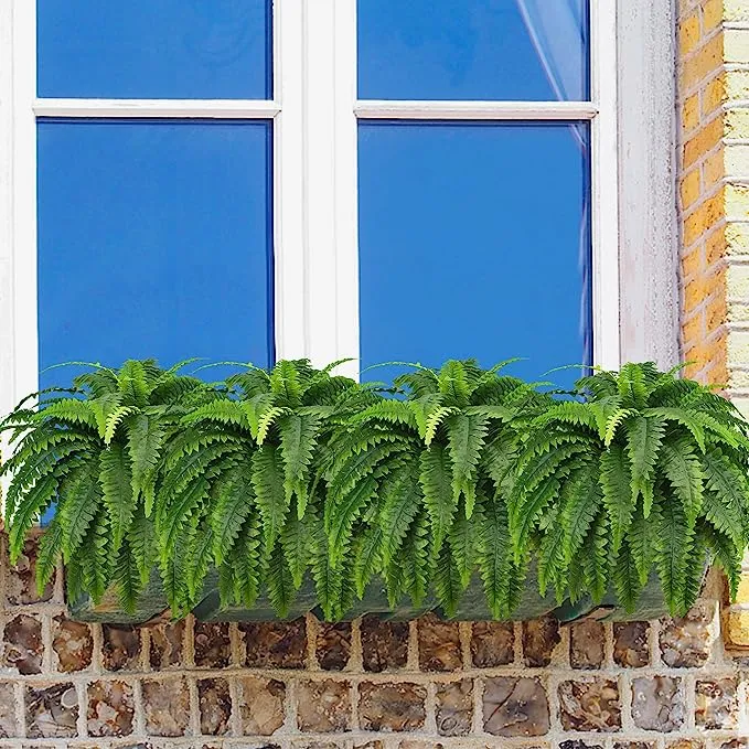 Bulk 2pcs 22 inches Tall Boston Fern Bush UV Resistant Plants for Outdoors Wholesale