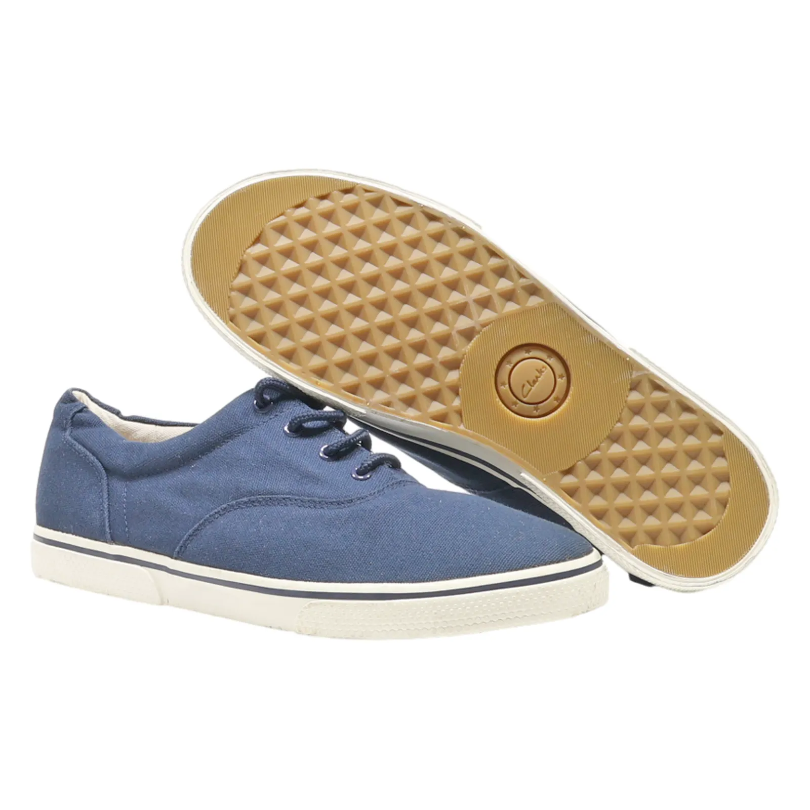 CLARKS Low Top Trainers Blue Canvas Mens UK 10
