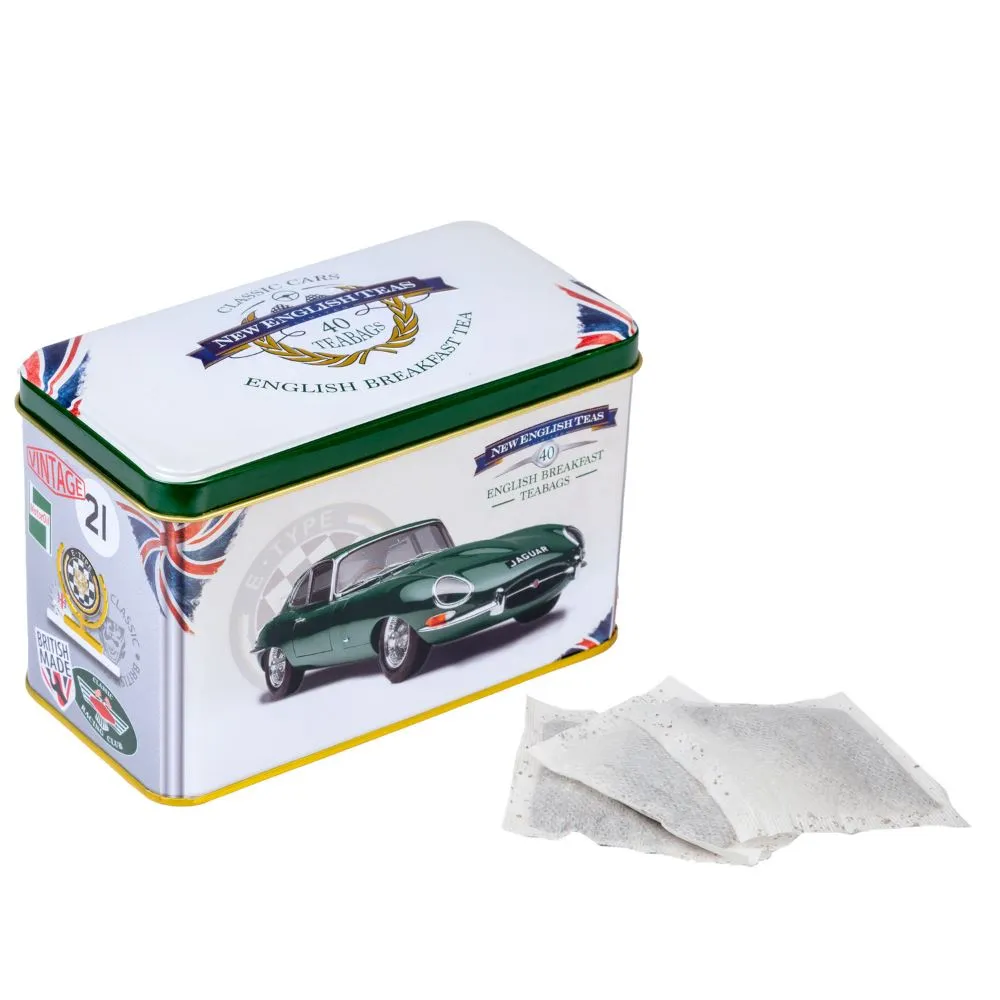 Classic Jaguar E-Type Tea Caddy With 40 English Breakfast Teabags