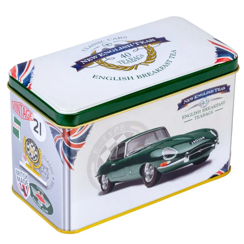Classic Jaguar E-Type Tea Caddy With 40 English Breakfast Teabags