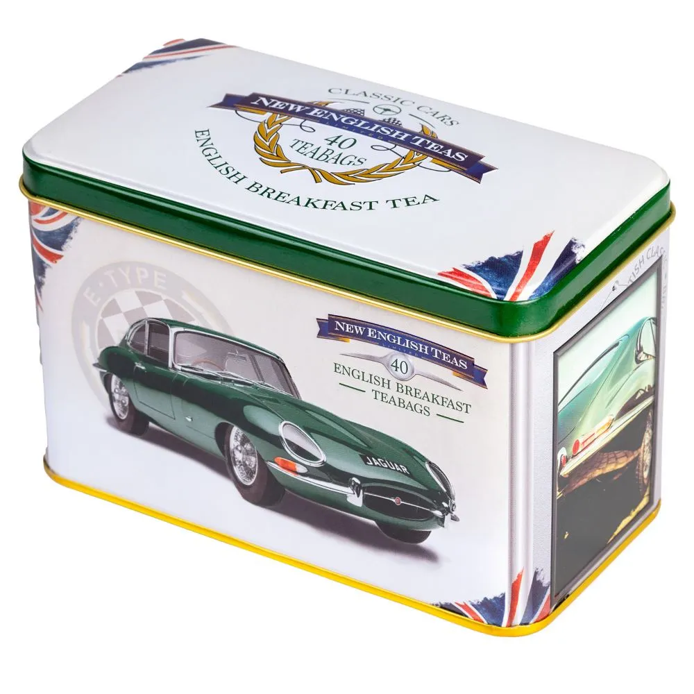 Classic Jaguar E-Type Tea Caddy With 40 English Breakfast Teabags
