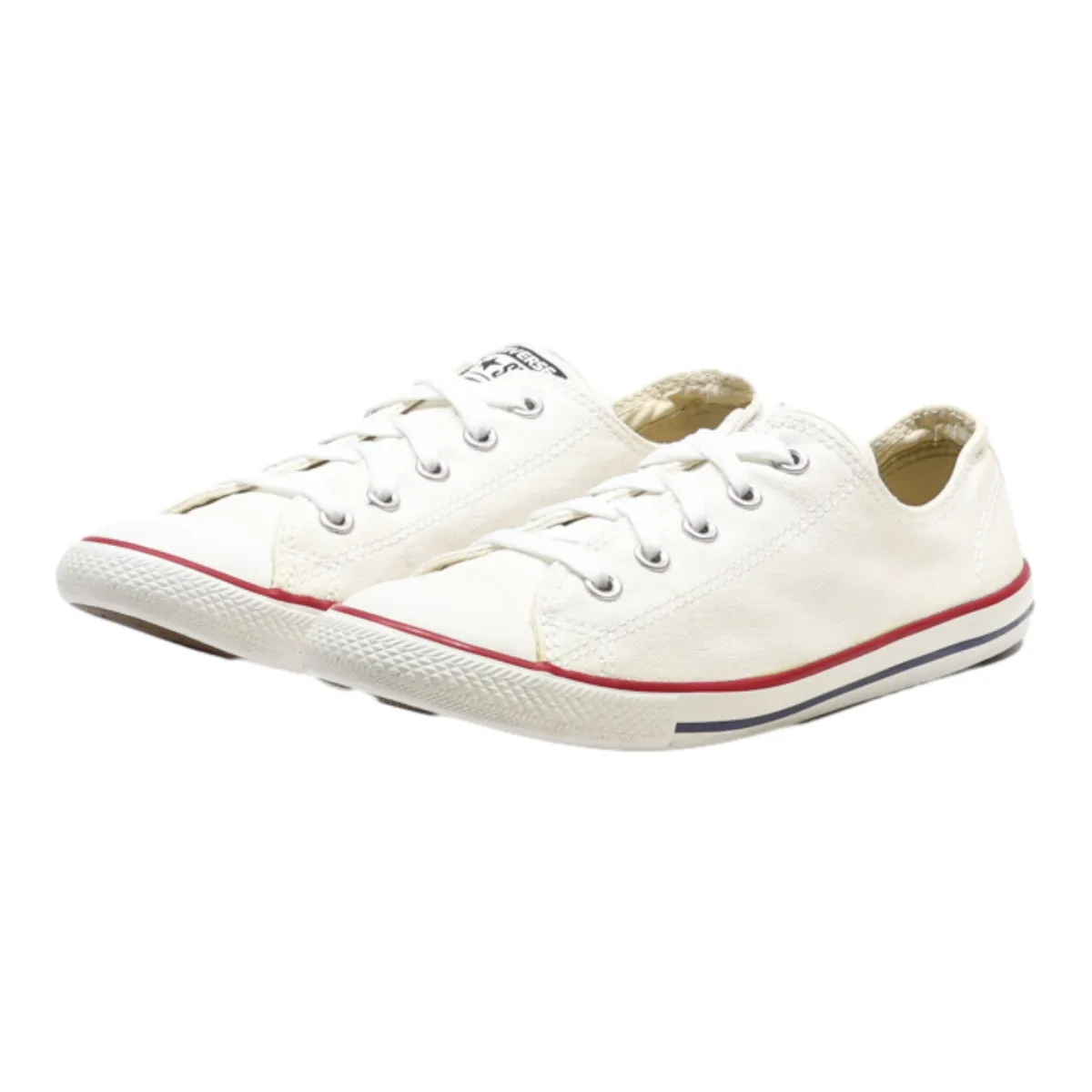 CONVERSE All Star Daty Ox Chucks Low Top Trainers White Canvas Womens UK 4