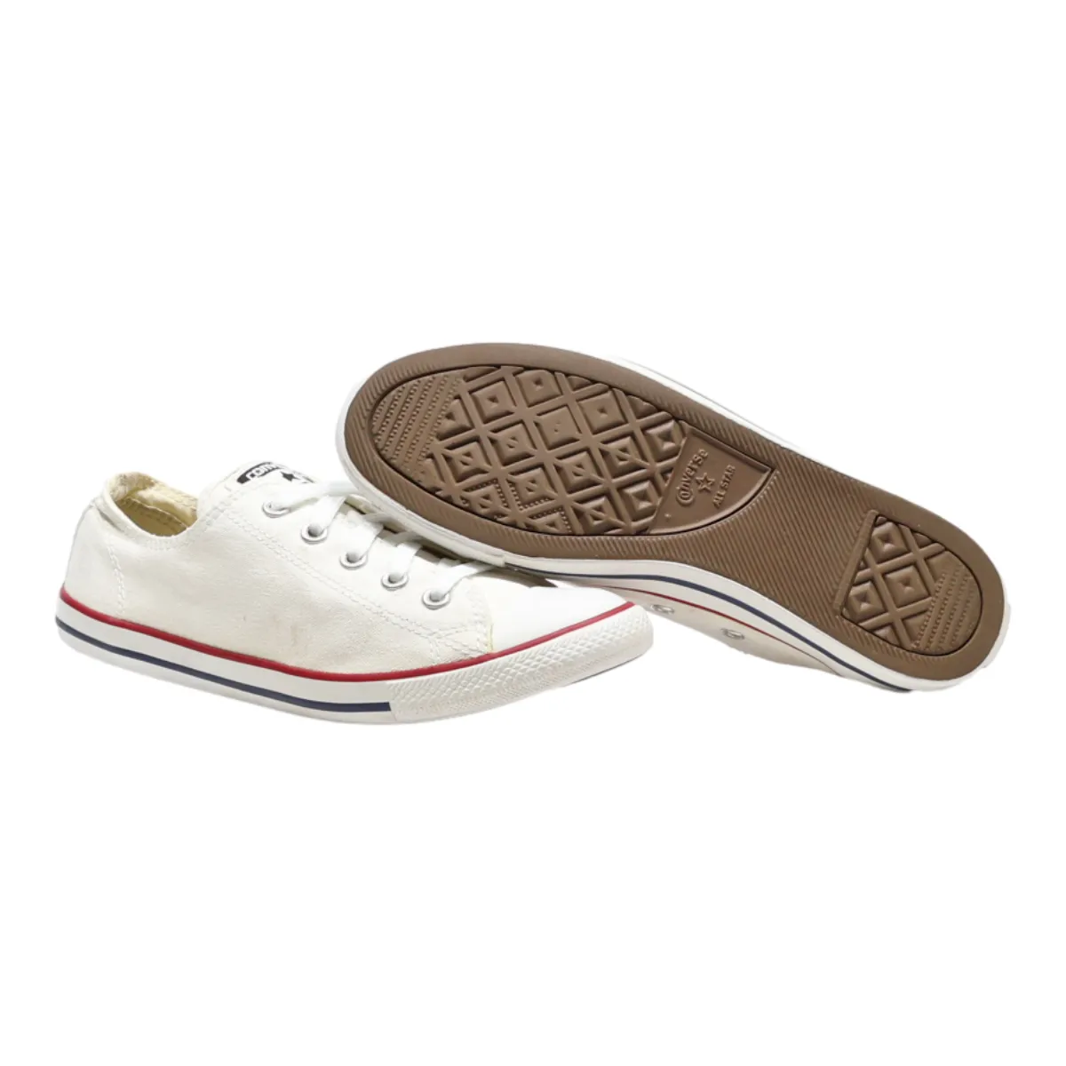 CONVERSE All Star Daty Ox Chucks Low Top Trainers White Canvas Womens UK 4