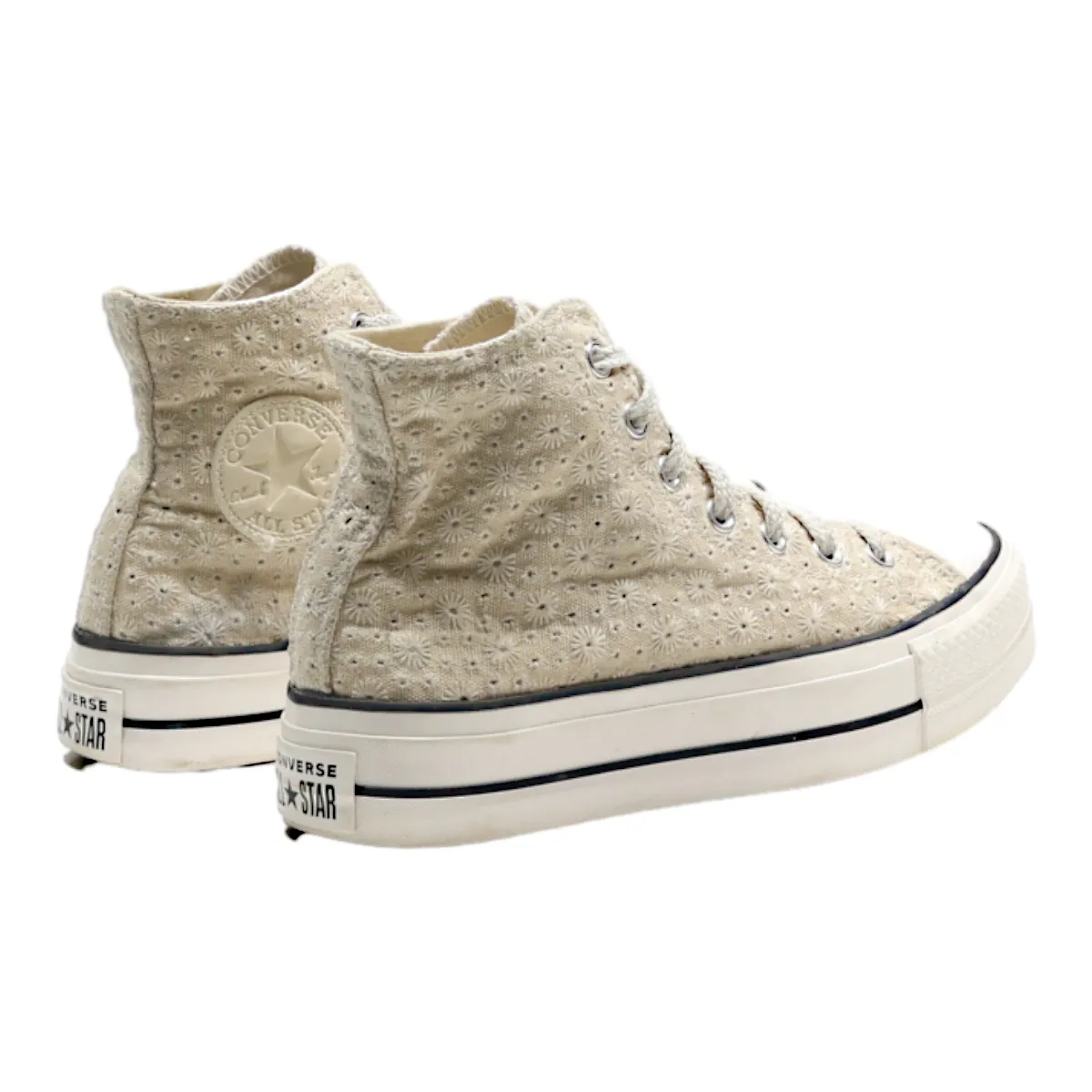 CONVERSE Chuck Taylor All Star 2021 Platform Trainers Cream Canvas Womens UK 5.5