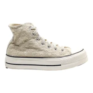CONVERSE Chuck Taylor All Star 2021 Platform Trainers Cream Canvas Womens UK 5.5
