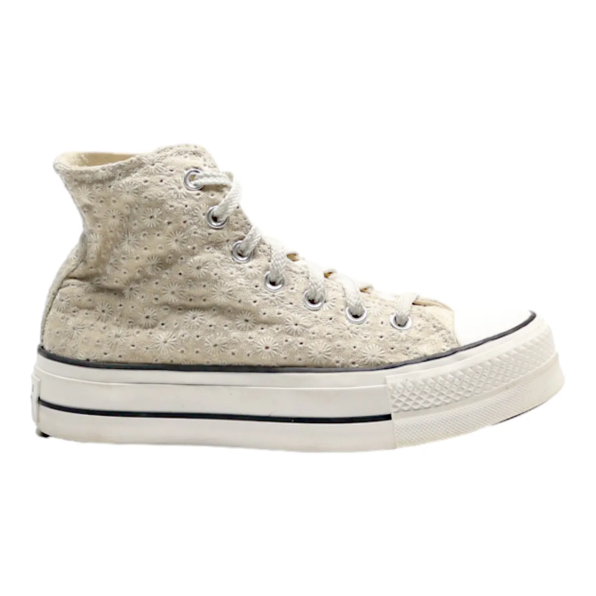 CONVERSE Chuck Taylor All Star 2021 Platform Trainers Cream Canvas Womens UK 5.5