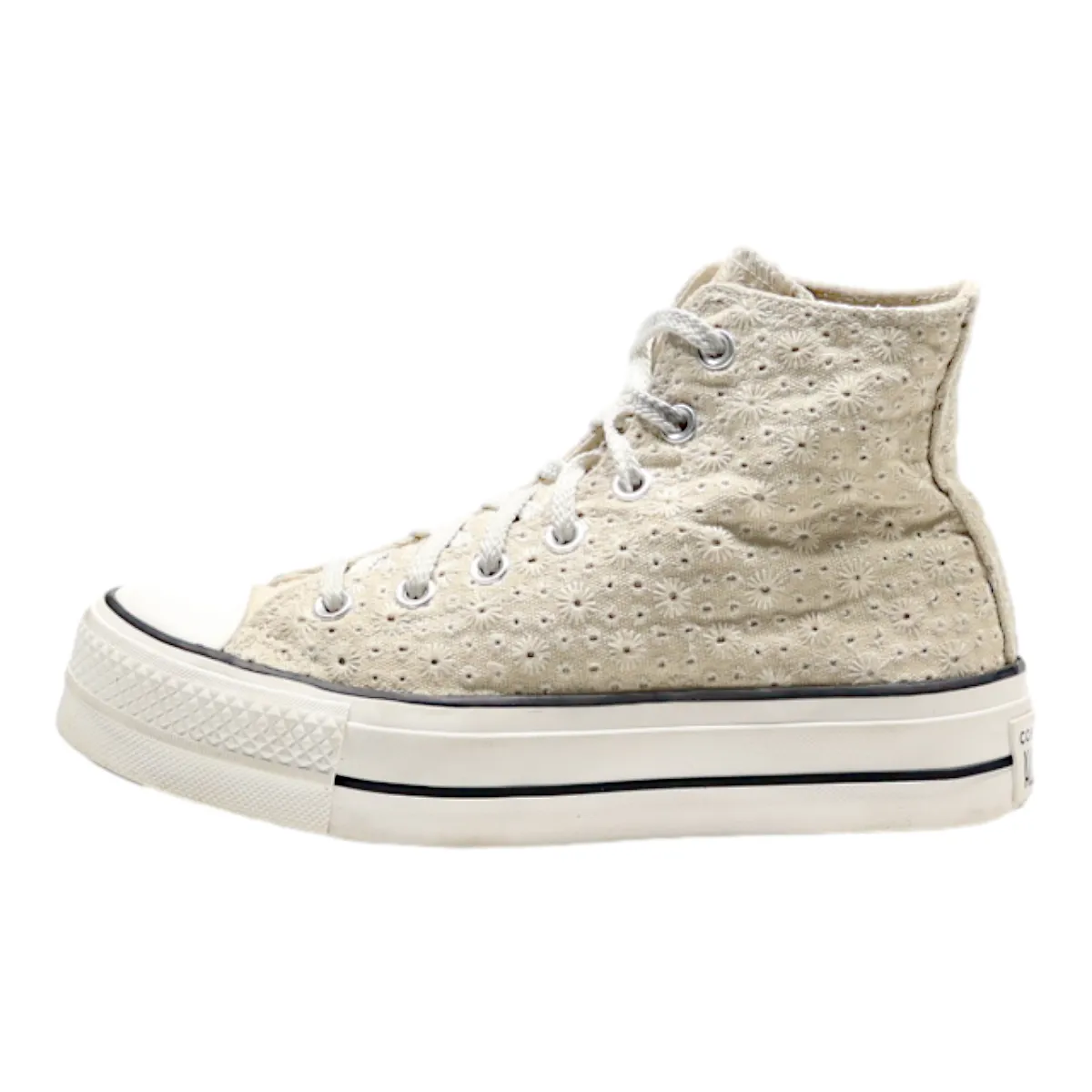 CONVERSE Chuck Taylor All Star 2021 Platform Trainers Cream Canvas Womens UK 5.5