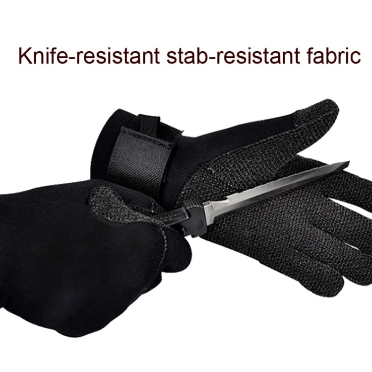DIVESTAR 5mm Non-slip Wear-resistant Gloves Stab-resistant Diving Gloves, Size: L
