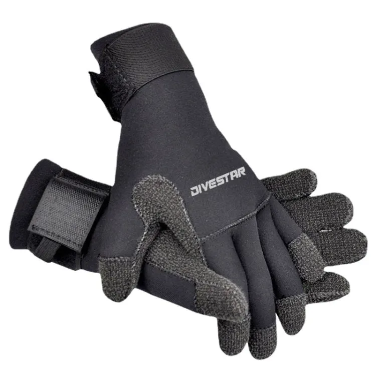 DIVESTAR 5mm Non-slip Wear-resistant Gloves Stab-resistant Diving Gloves, Size: L