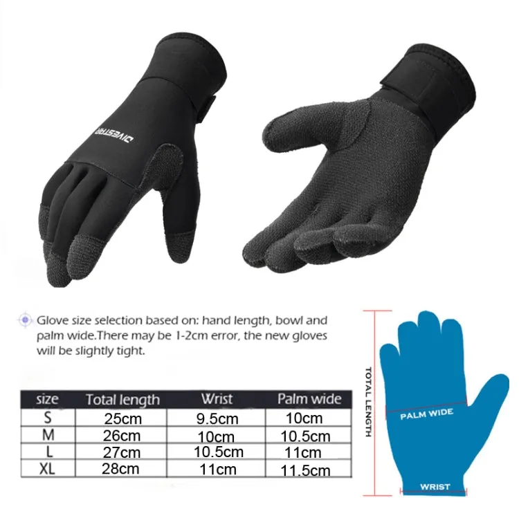 DIVESTAR 5mm Non-slip Wear-resistant Gloves Stab-resistant Diving Gloves, Size: L
