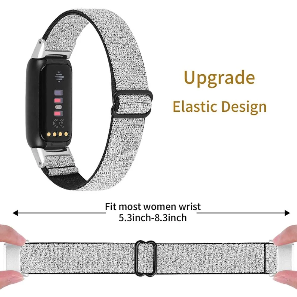 Fitbit Luxe elastic nylon watch strap - Glitter Silver