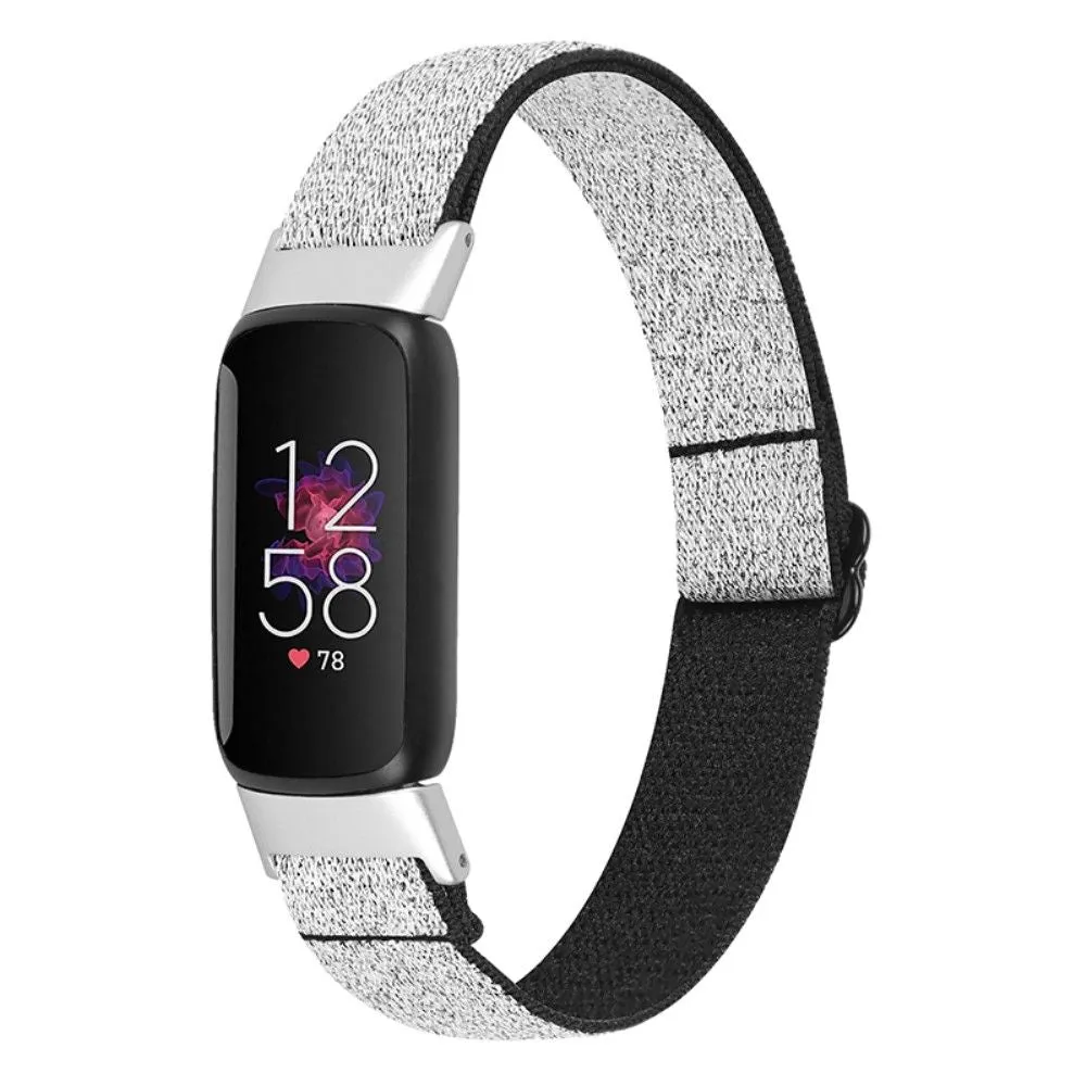 Fitbit Luxe elastic nylon watch strap - Glitter Silver