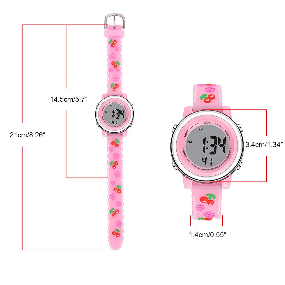 Girls Digital Sports Watch with many features - Cherries