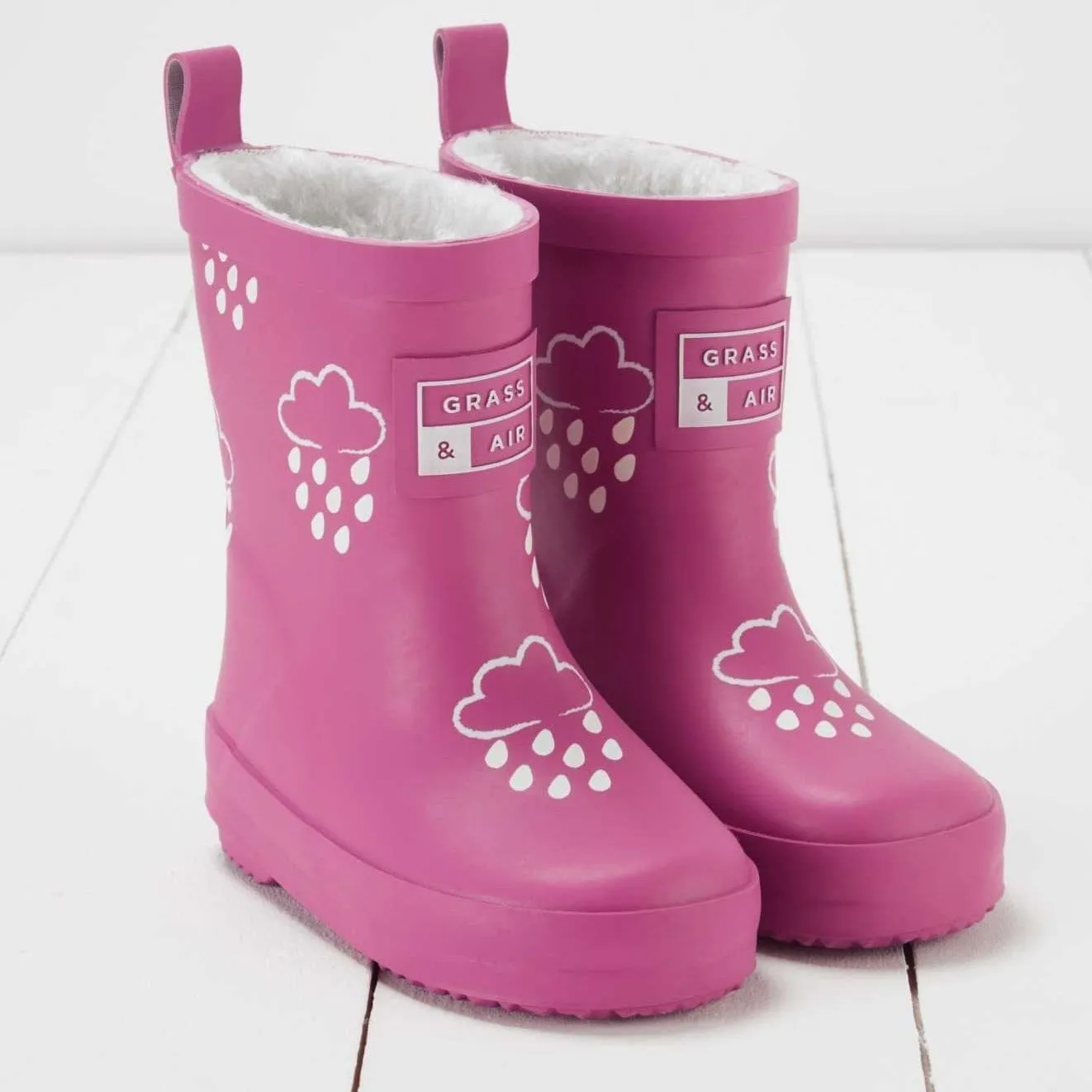 Grass & Air Kids Colour Changing Wellies (Orchid Pink)