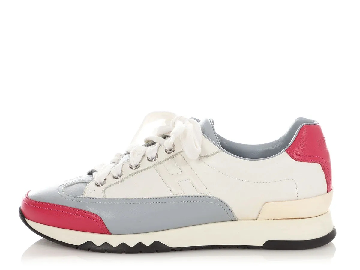 Hermès White Leather Trail Sneakers