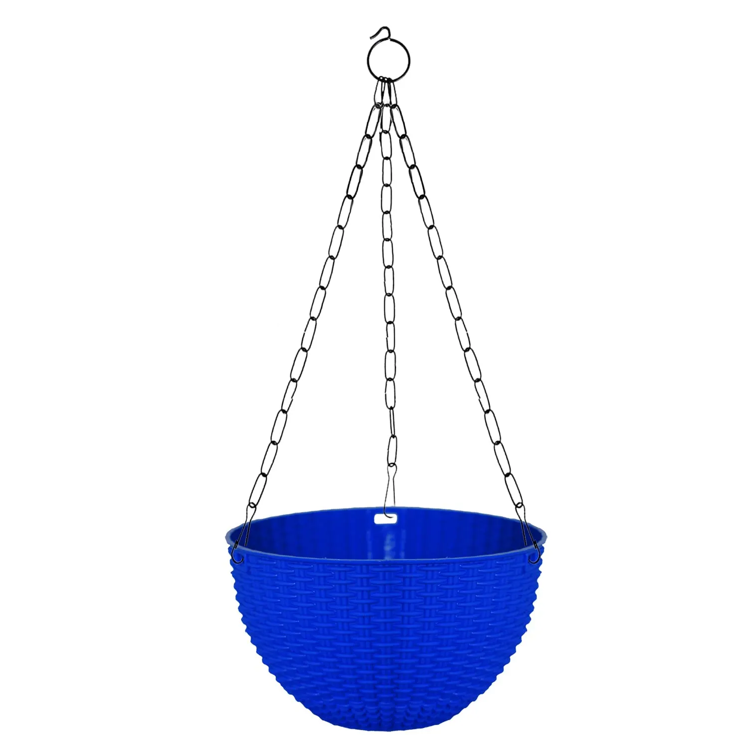 Kuber Industries Plastic Hanging Flower Pot for Balcony & Railing Set of 4 (Blue)-20x20x59 cm
