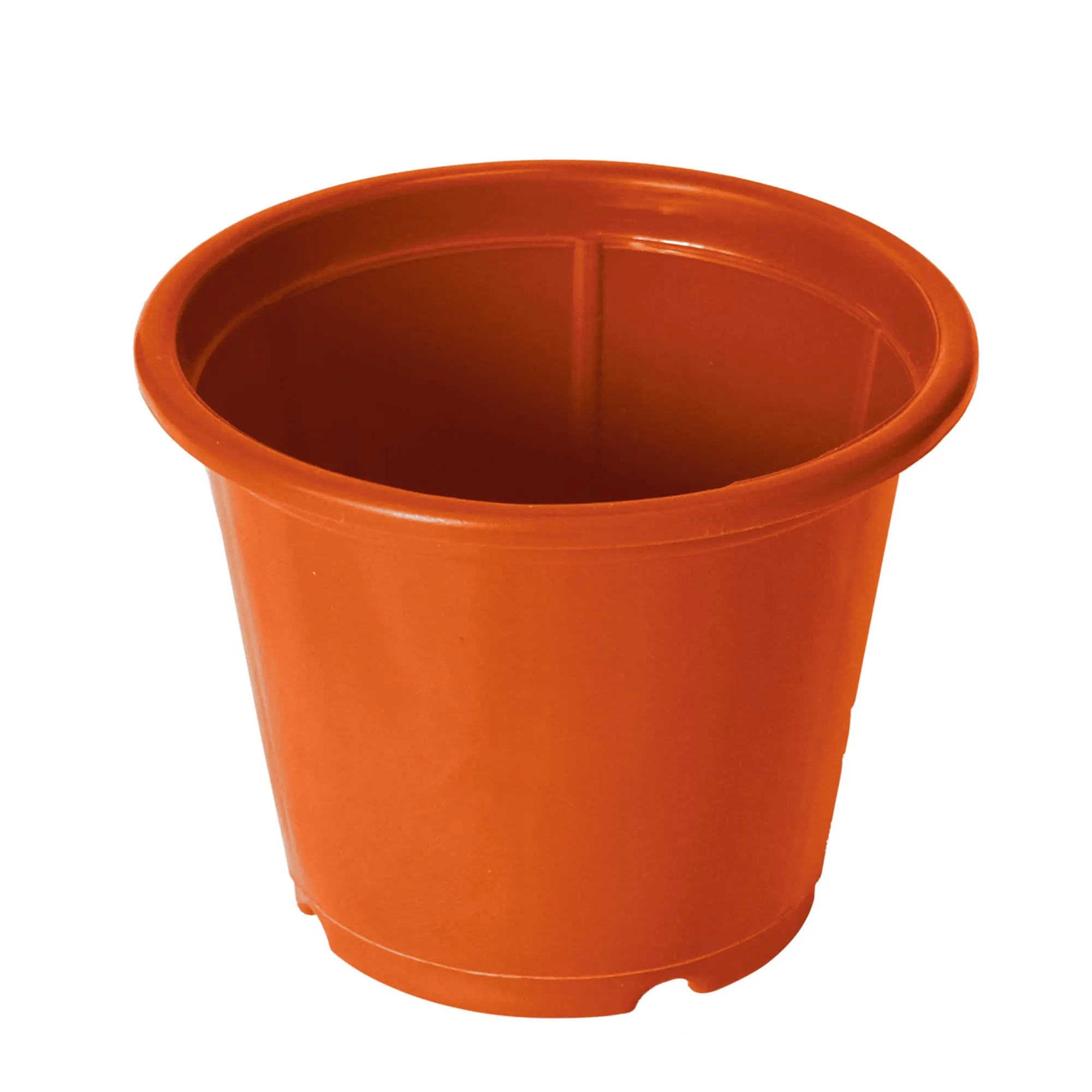 Kuber Industries Plastic Planters|Gamla|Flower Pots for Garden Nursery Home Décor,8"x6",Pack of 3 (Orange)