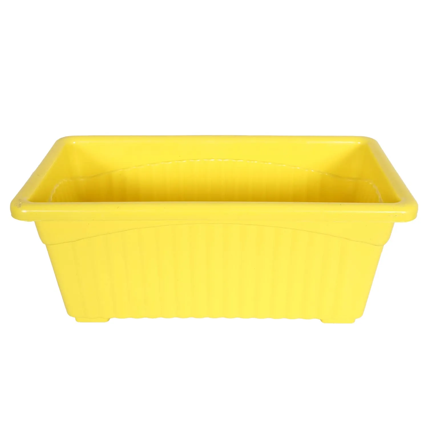Kuber Industries Rectangular Jupiter Plastic Window Pot|Flower Planter for Home & Balcony,Garden 14 Inches Pack of 2 (Yellow)