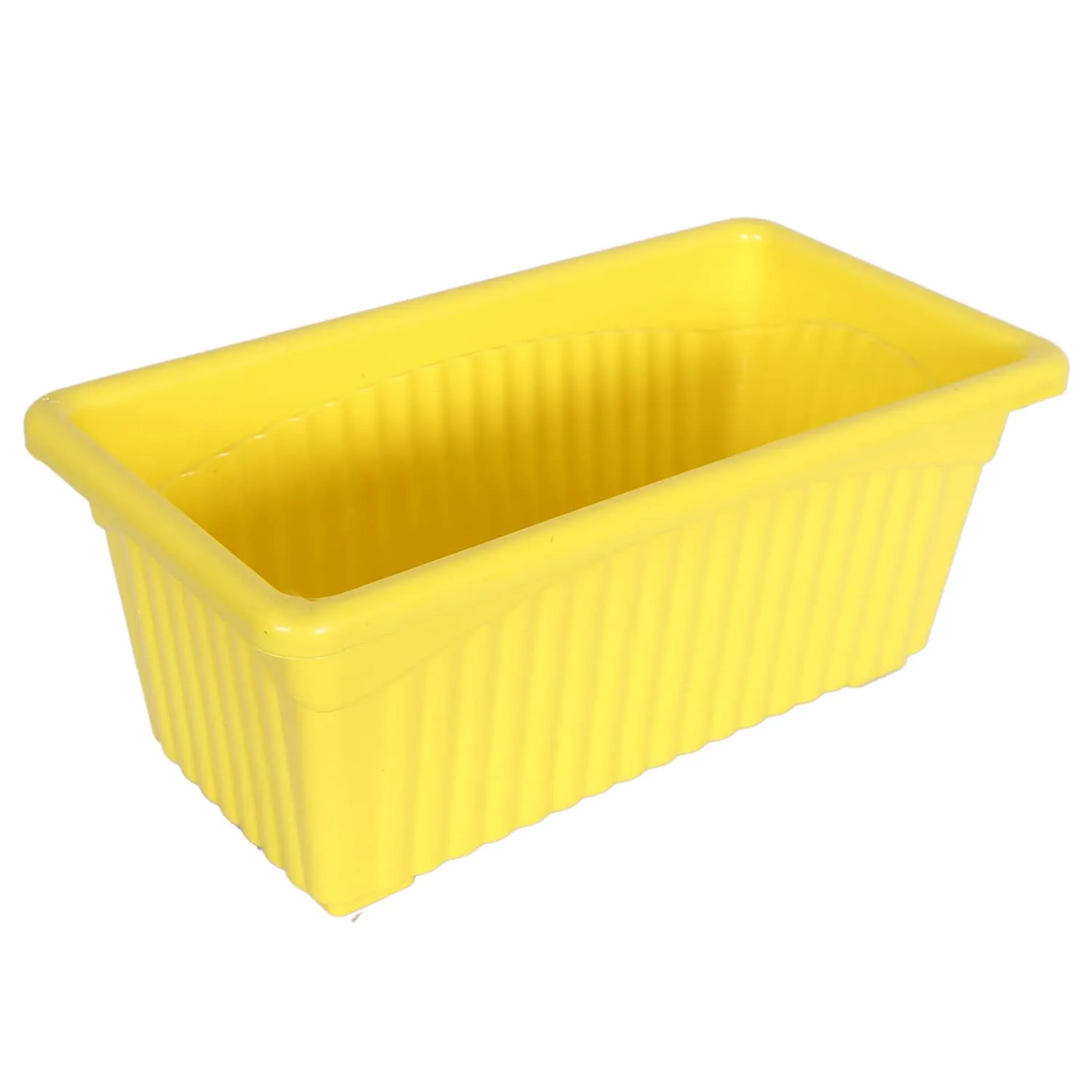 Kuber Industries Rectangular Jupiter Plastic Window Pot|Flower Planter for Home & Balcony,Garden 14 Inches Pack of 2 (Yellow)