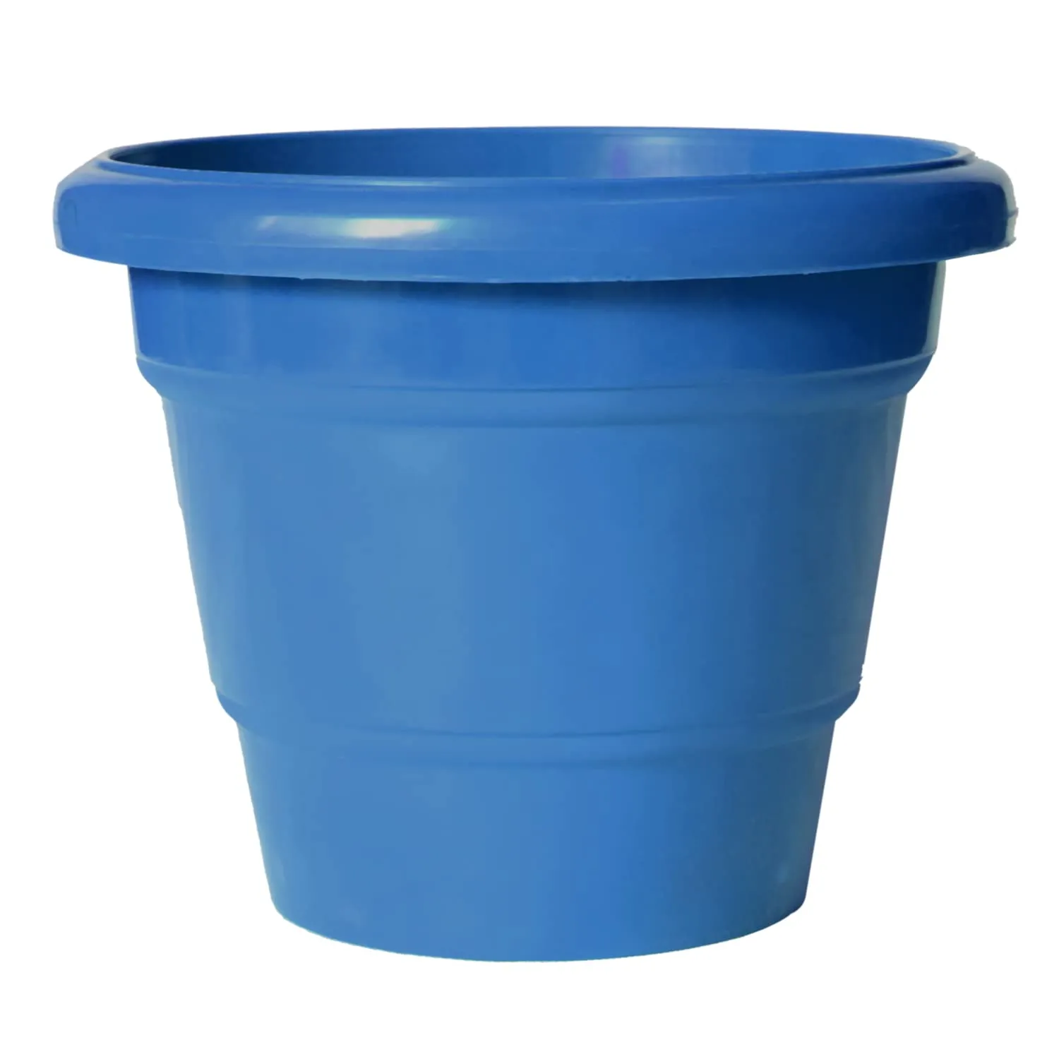 Kuber Industries Solid 2 Layered Plastic Flower Pot|Gamla for Home Decor,Nursery,Balcony,Garden,6"x5",Pack of 10 (Blue)