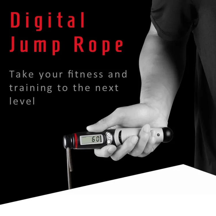 KYTO 2106C Cordless / Corded Dual-Use Calorie Electronic Counting Skipping Rope Adult Fitness Timing Skipping Rope with Horn(Black)