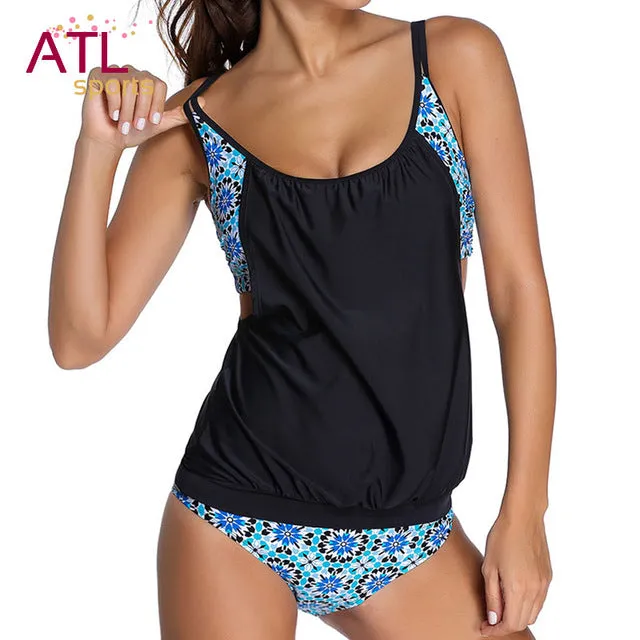 Large Size Swimwear Female Striped Swimsuit With Short Tankini Set Beach Sexy Bikini 2017 Swimming Suit For Women Bathing Suit