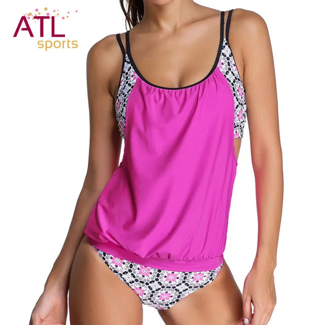 Large Size Swimwear Female Striped Swimsuit With Short Tankini Set Beach Sexy Bikini 2017 Swimming Suit For Women Bathing Suit