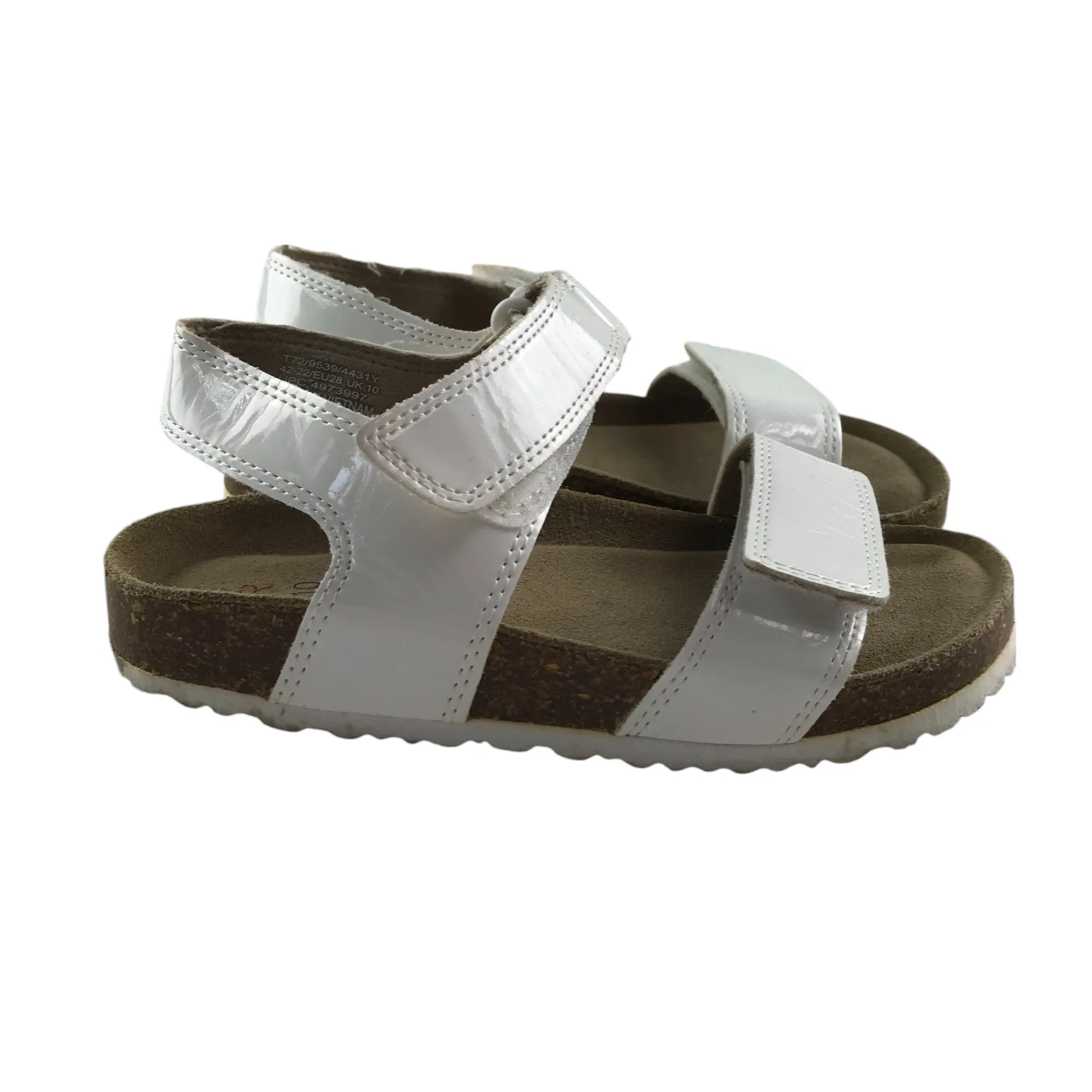 M&S sandals shoe size 10 junior white straps