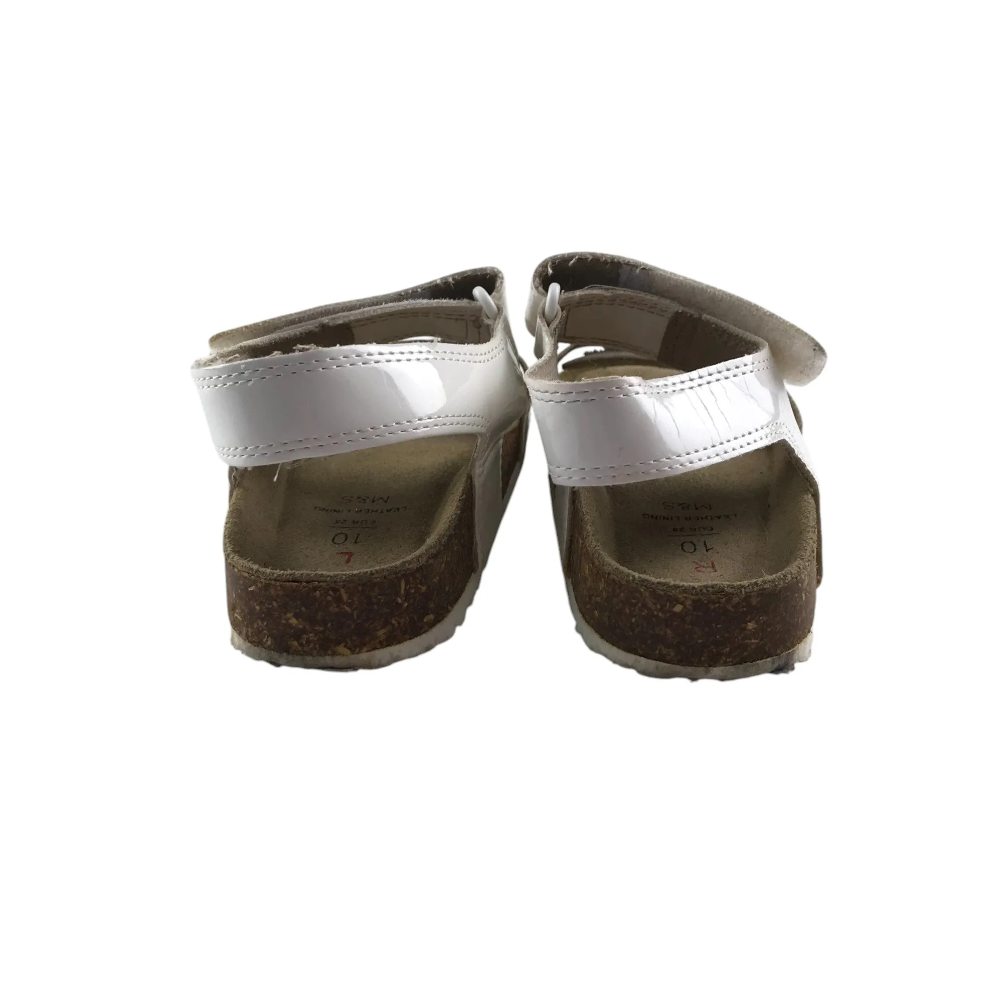 M&S sandals shoe size 10 junior white straps