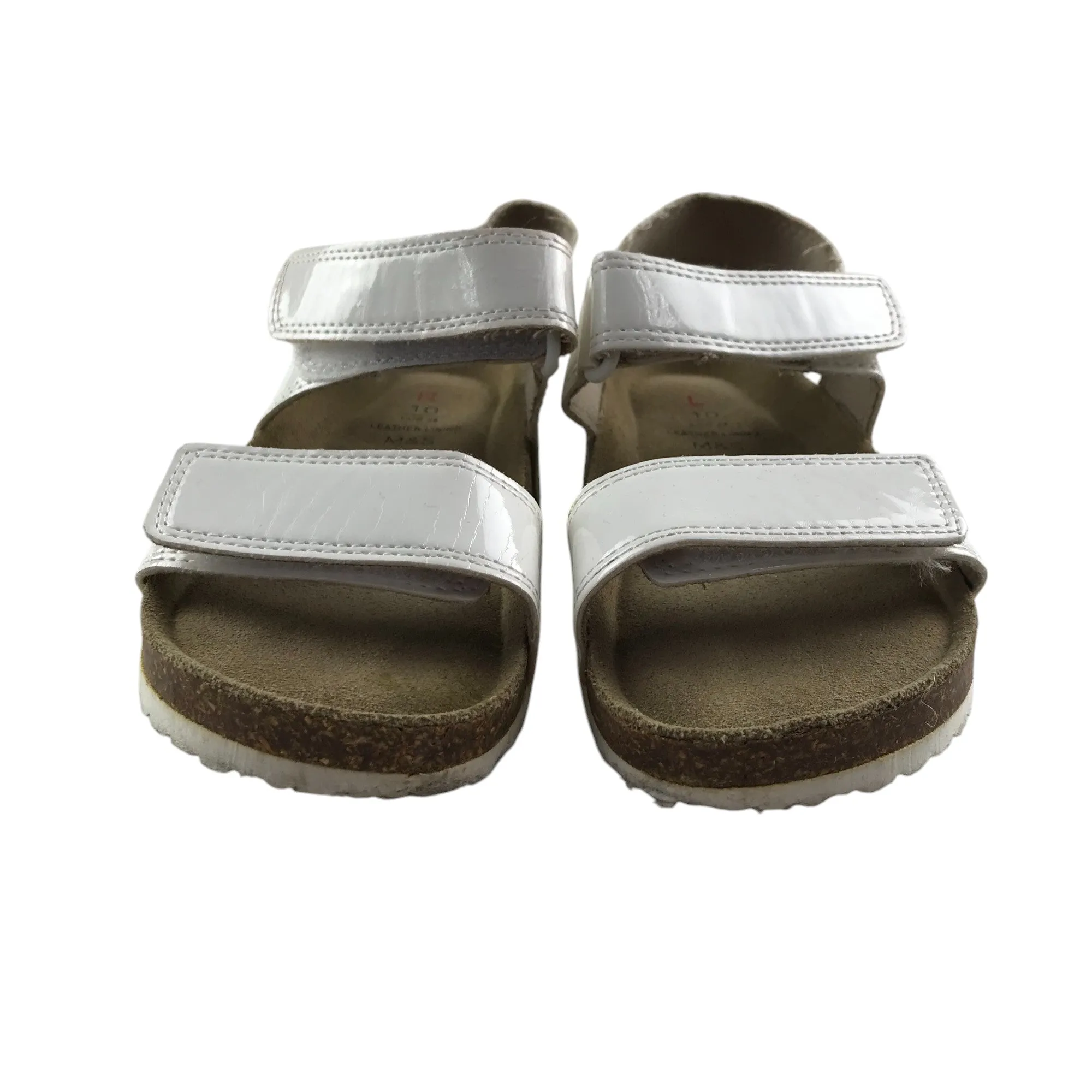 M&S sandals shoe size 10 junior white straps