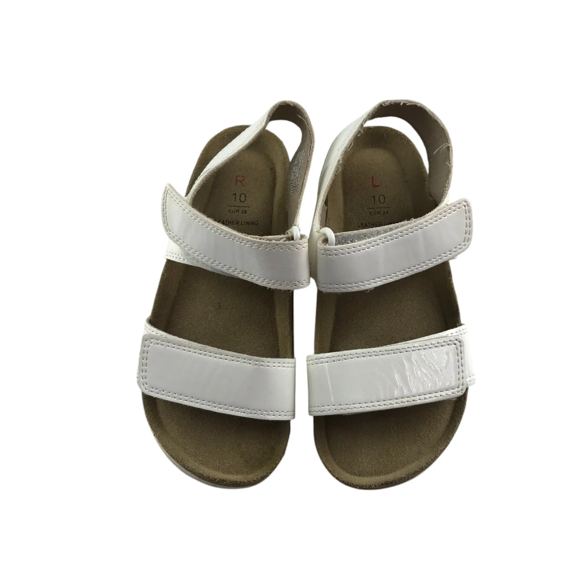 M&S sandals shoe size 10 junior white straps