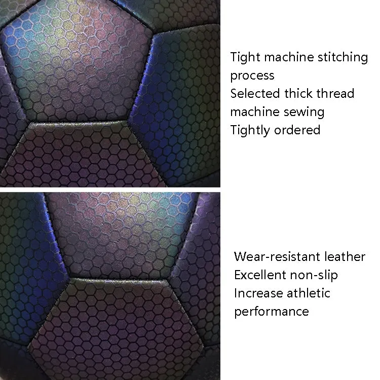 MILACHIC Night Light Football PU Opera Sewed School Training Football(No.4 Reflective Tree Root 5056)