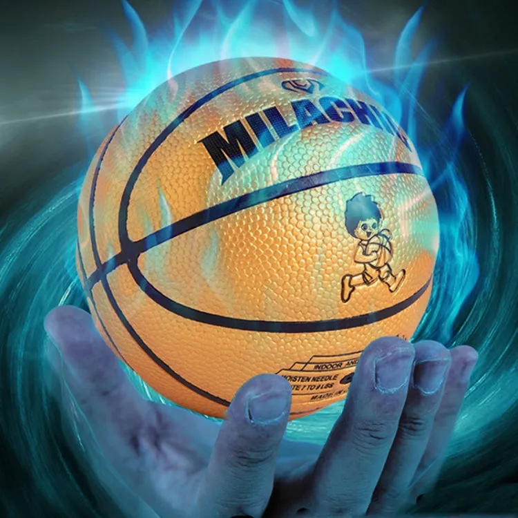 MILACHIC Number 1 Mini Rubber Hollow Glue Stretch Training Basketball(Gold)