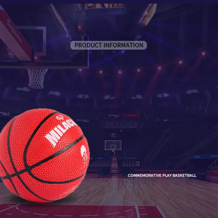 MILACHIC Number 1 Mini Rubber Hollow Glue Stretch Training Basketball(Gold)