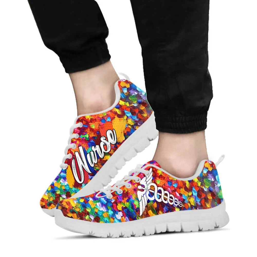 Nurse Sneaker, Nurse Paint Art Shoes White Shoes Sneakers, Best Shoes For Nurses