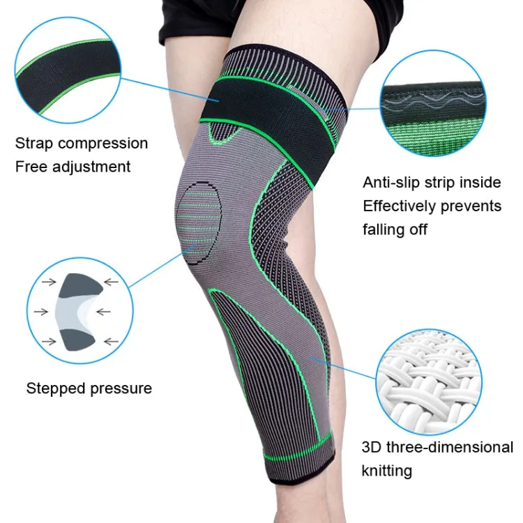 Nylon Knitted Riding Sports Extended Knee Pads, Size: M(Red Pressurized Anti-slip)